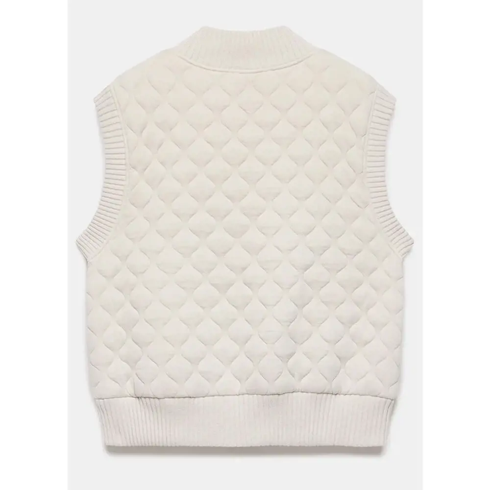 Mint Velvet Cream Quilted Cotton Blend Gilet